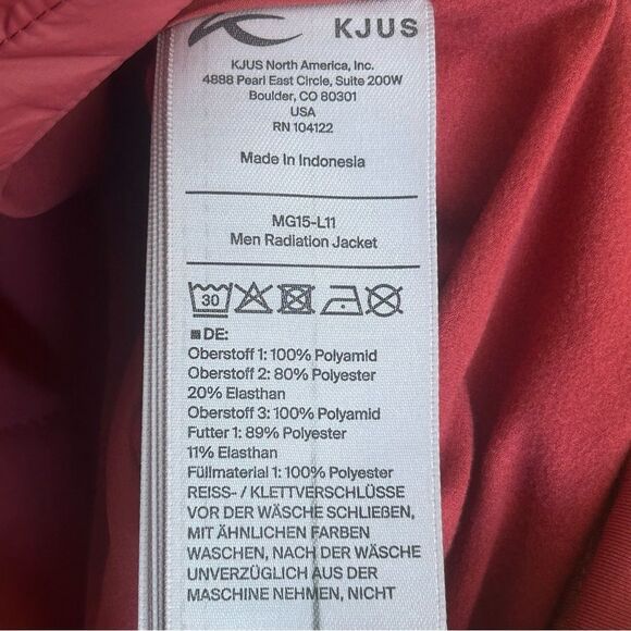 KJUS Mens Radiation Jacket Cedar Rust Men’s Size 2XL Insulated Full Zip - Picture 8 of 8